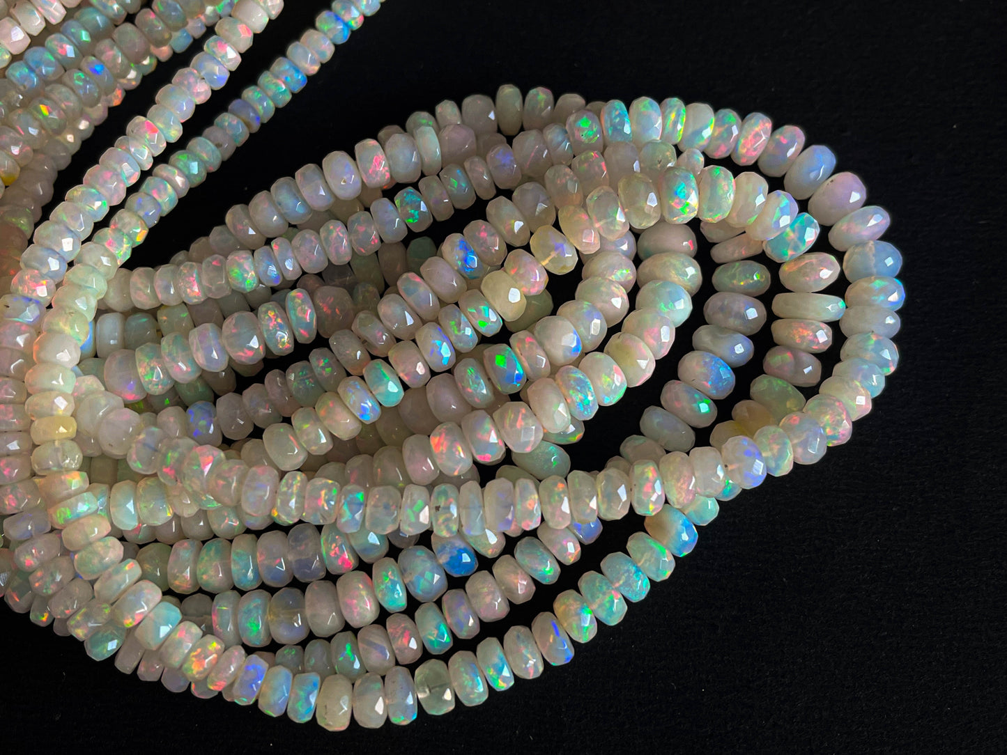 Ethiopian Opal Faceted rondelle beads Beadsforyourjewelry