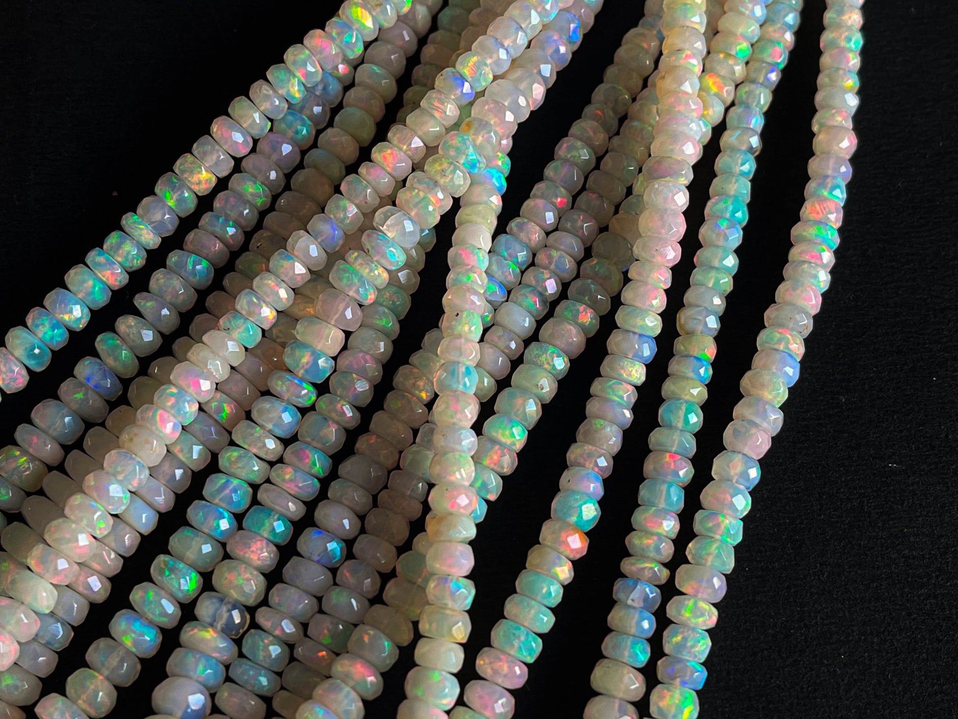 Ethiopian Opal Faceted rondelle beads Beadsforyourjewelry
