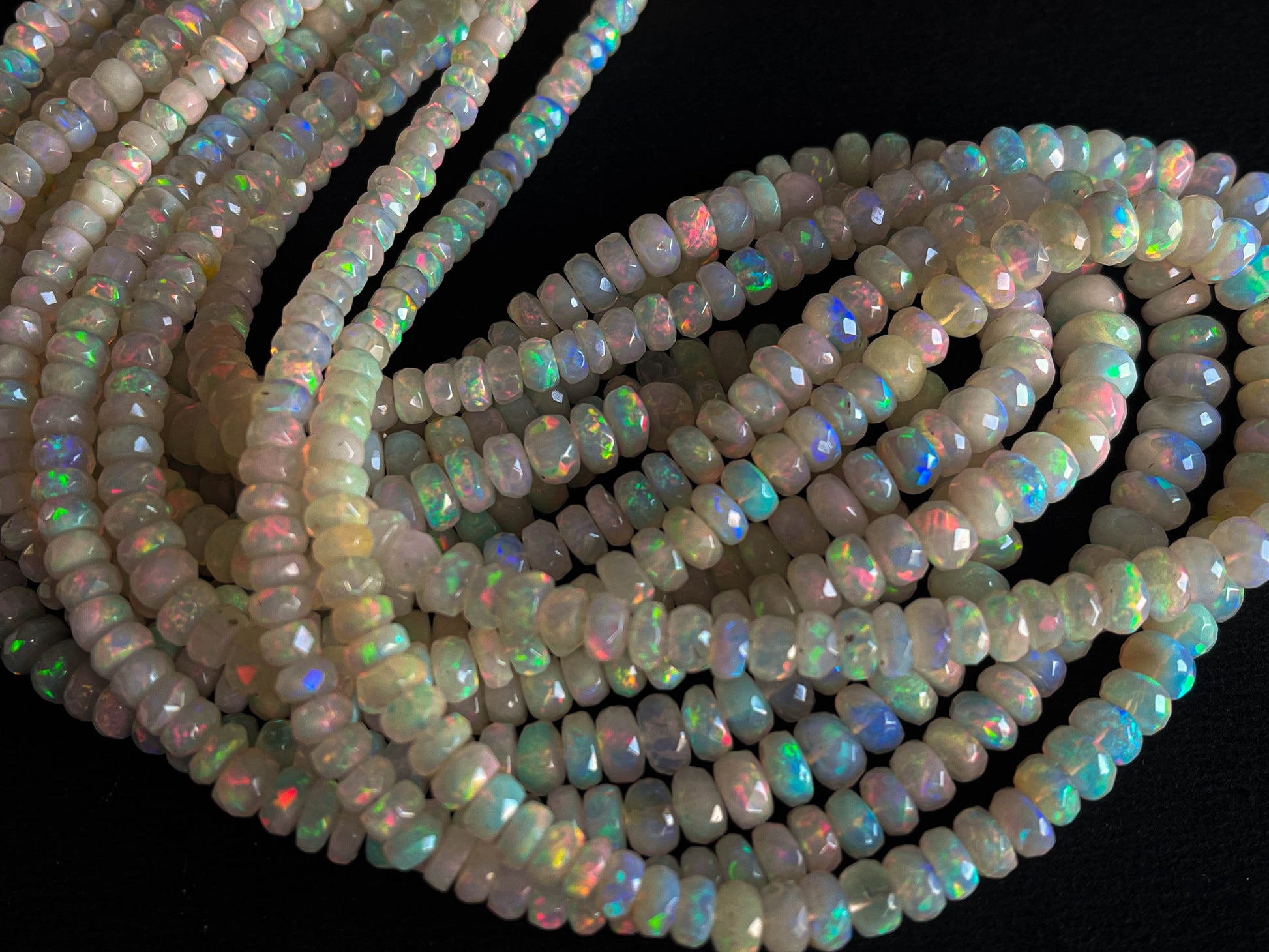 Ethiopian Opal Faceted rondelle beads Beadsforyourjewelry