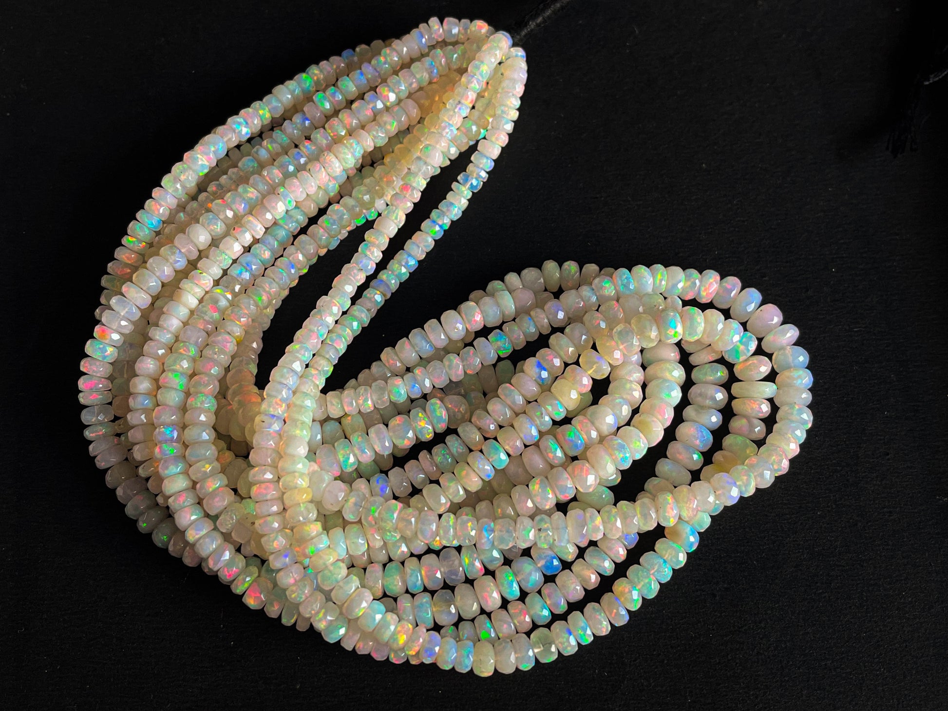 Ethiopian Opal Faceted rondelle beads Beadsforyourjewelry