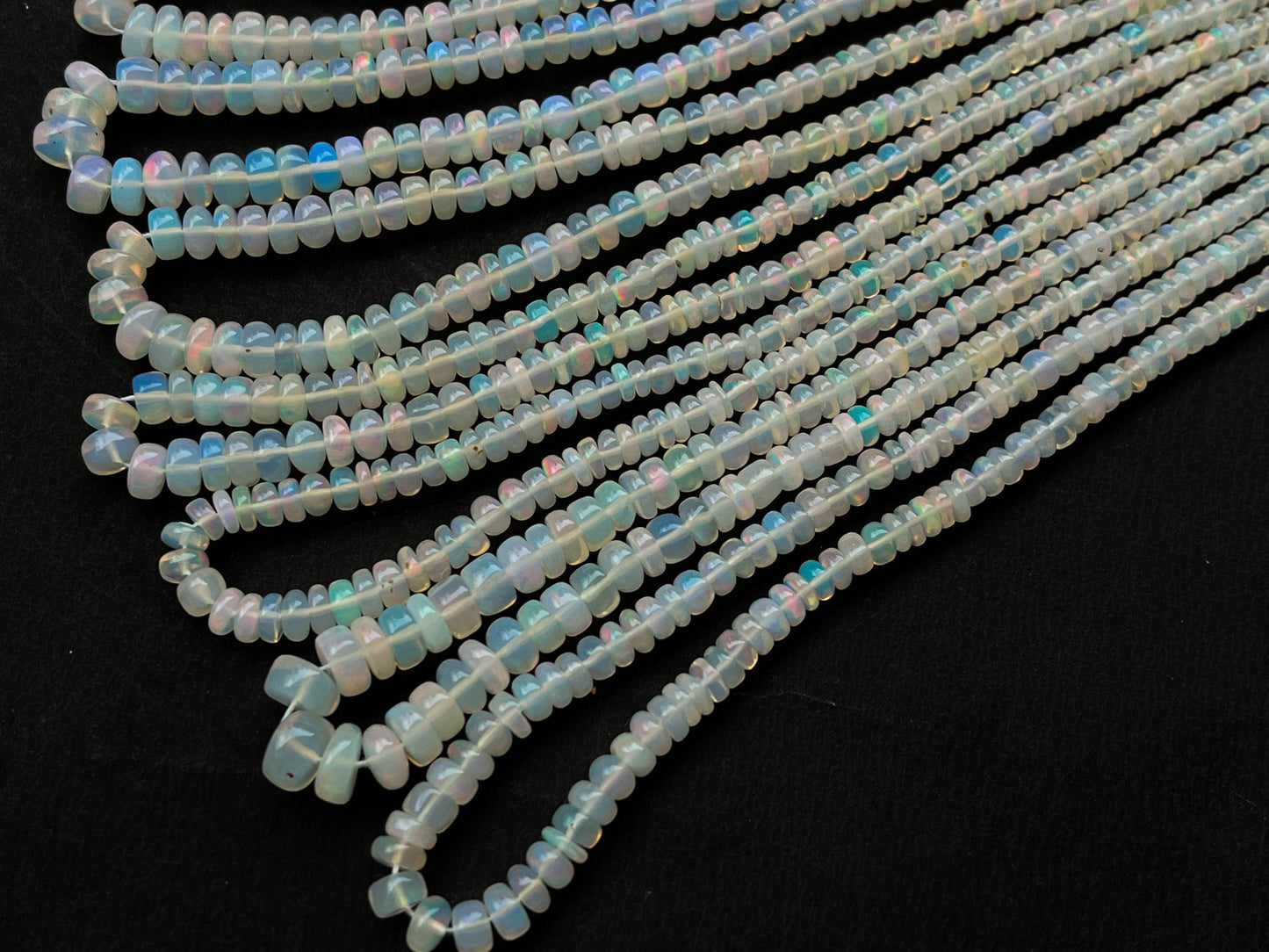 Ethiopian Opal Smooth Rondelle Beads | 3mm to 7mm | 16 Inch Beadsforyourjewelry