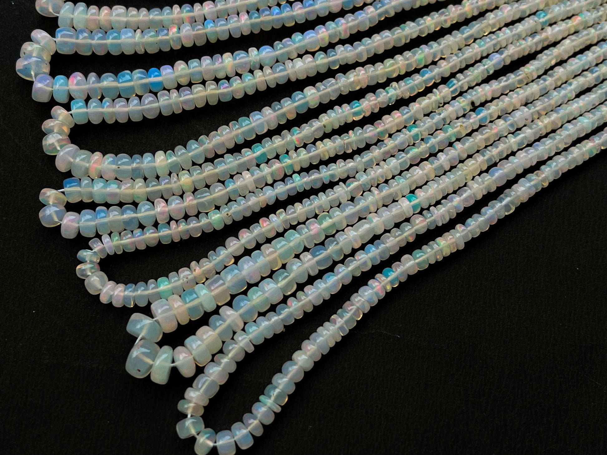 Ethiopian Opal Smooth Rondelle Beads | 3mm to 7mm | 16 Inch Beadsforyourjewelry