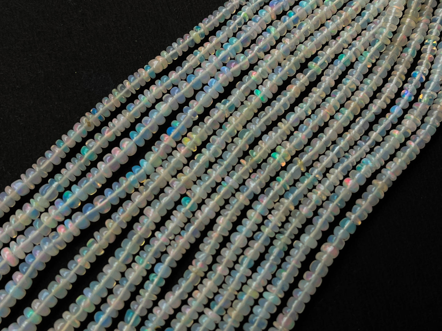 Ethiopian Opal Smooth Rondelle Beads | 3mm to 7mm | 16 Inch Beadsforyourjewelry