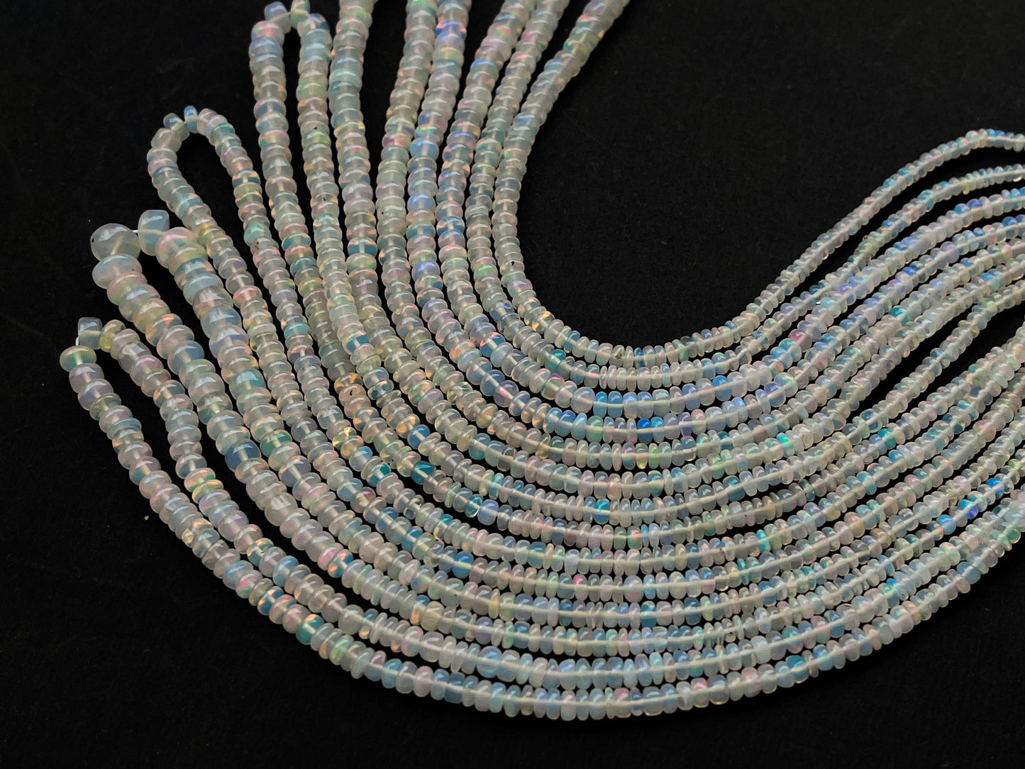 Ethiopian Opal Smooth Rondelle Beads | 3mm to 7mm | 16 Inch Beadsforyourjewelry
