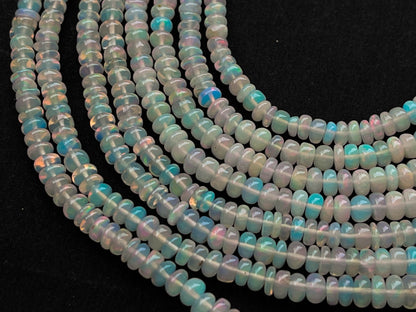 Ethiopian Opal Smooth Rondelle Beads | 3mm to 7mm | 16 Inch Beadsforyourjewelry