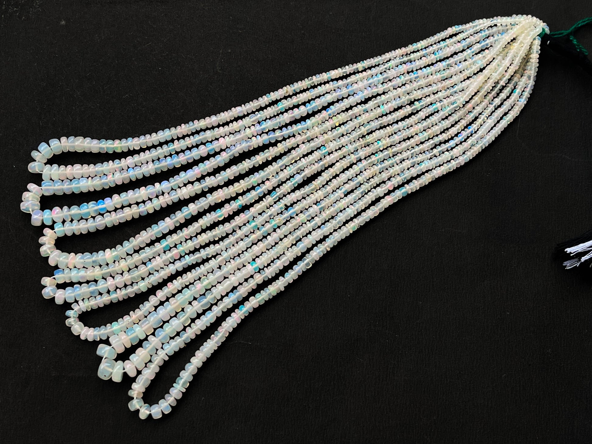Ethiopian Opal Smooth Rondelle Beads | 3mm to 7mm | 16 Inch Beadsforyourjewelry