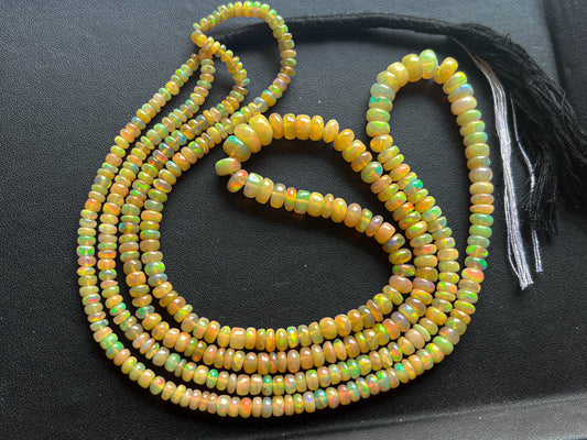 Ethiopian Opal Smooth Rondelle Beads Beadsforyourjewelry