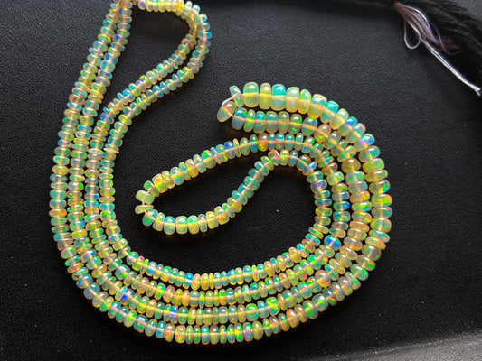 Ethiopian Opal Smooth Rondelle Beads Beadsforyourjewelry