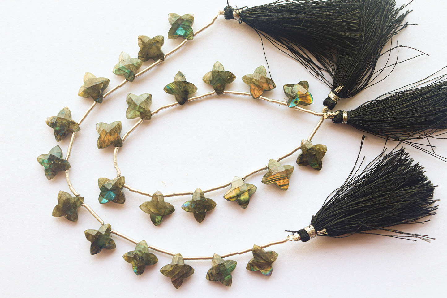 Flashy Labradorite Gemstone Flower Shape Faceted Beads Beadsforyourjewelry