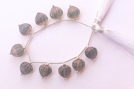 Fluorite Carved Heart Shape Beads 1 No. Beadsforyourjewelry