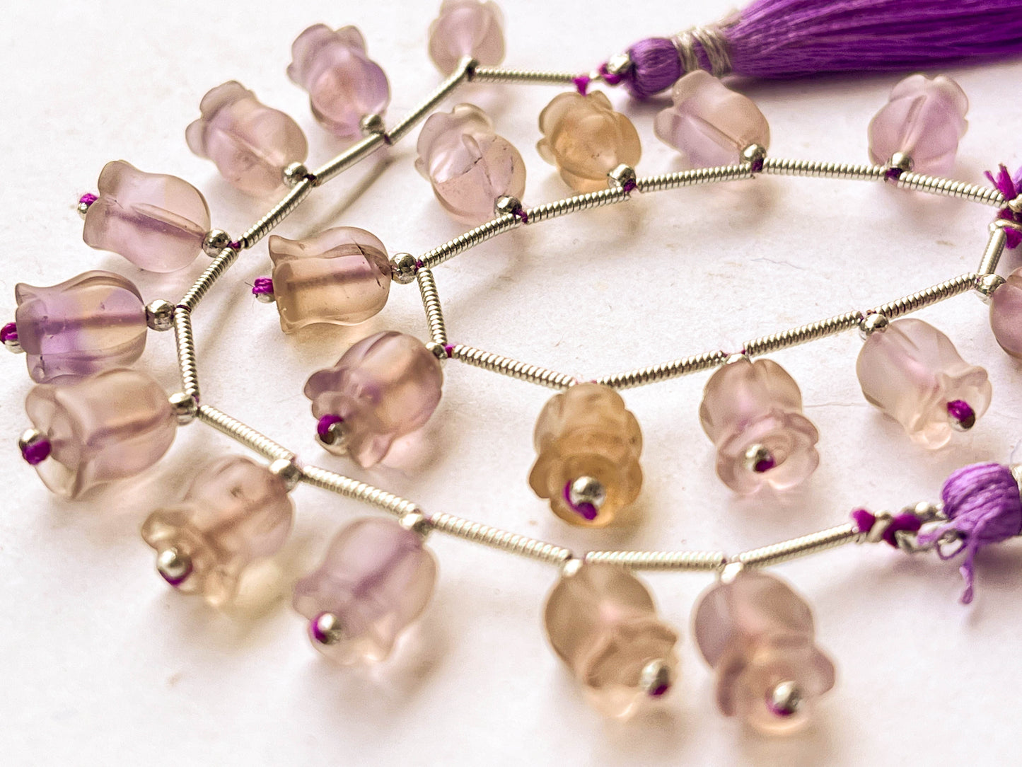 Frost Ametrine flower carving Lily of the valley shape beads Beadsforyourjewelry