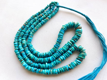 Genuine Arizona Turquoise Smooth Heishi Shape Beads, Turquoise Gemstone Beads, Arizona Turquoise Gemstone Beads, Turquoise Beads, BFYJ162 Beadsforyourjewelry
