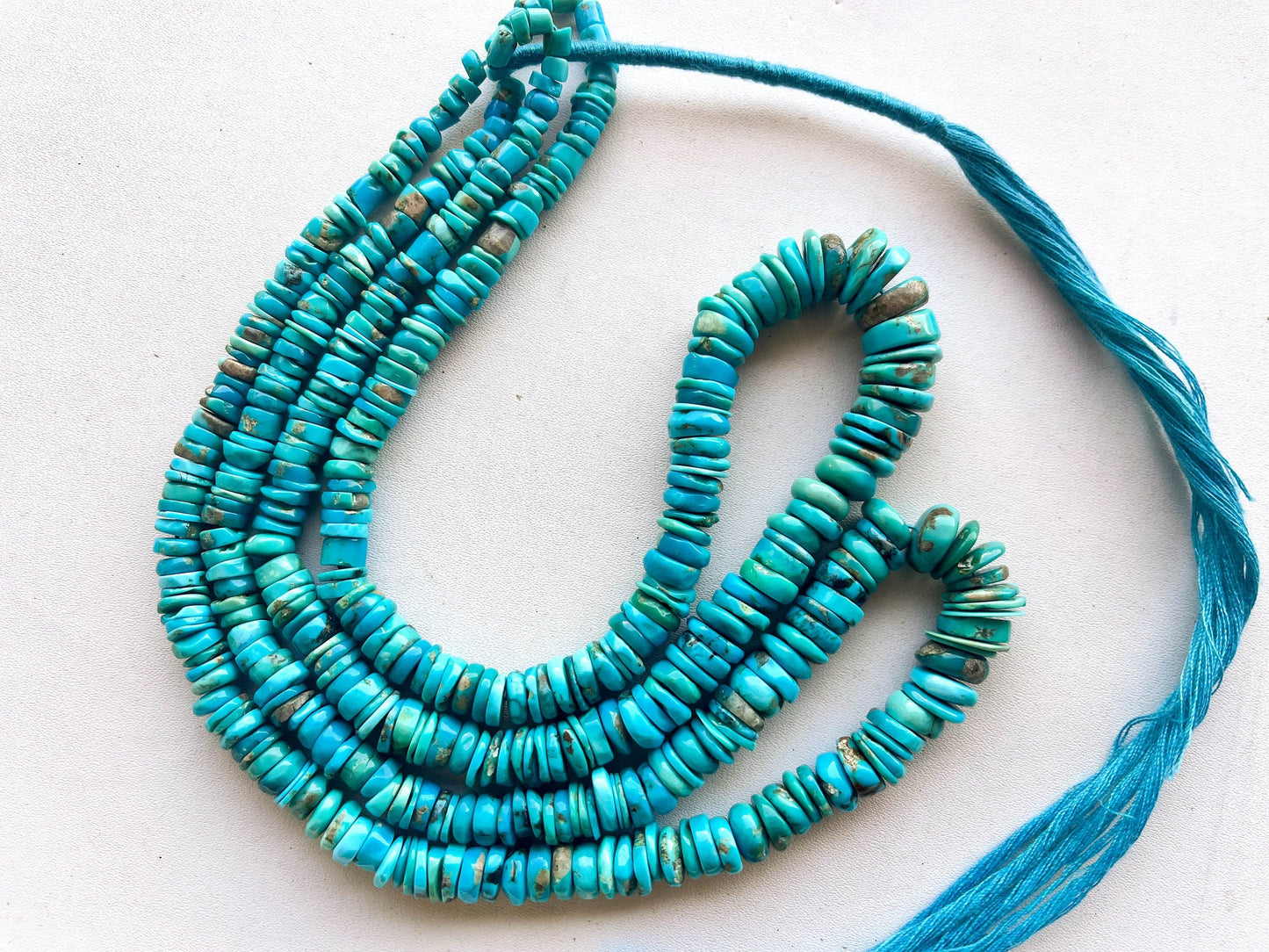 Genuine Arizona Turquoise Smooth Heishi Shape Beads, Turquoise Gemstone Beads, Arizona Turquoise Gemstone Beads, Turquoise Beads, BFYJ162 Beadsforyourjewelry