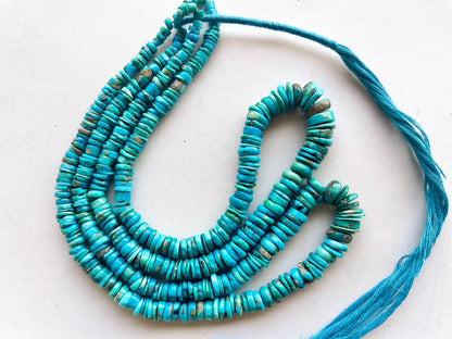 Genuine Arizona Turquoise Smooth Heishi Shape Beads, Turquoise Gemstone Beads, Arizona Turquoise Gemstone Beads, Turquoise Beads, BFYJ162 Beadsforyourjewelry