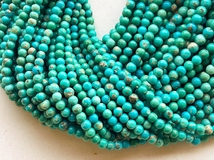 Genuine Arizona Turquoise Smooth Round Beads, Turquoise Gemstone Beads, Arizona Turquoise Gemstone Beads, Turquoise Beads, BFYJ161 Beadsforyourjewelry