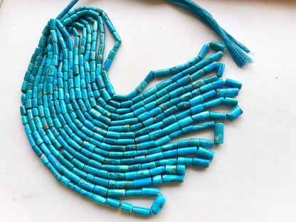 Genuine Arizona Turquoise Smooth Tube Shape Beads, Turquoise Gemstone Beads, Arizona Turquoise Gemstone Beads, Turquoise Beads, BFYJ158 Beadsforyourjewelry