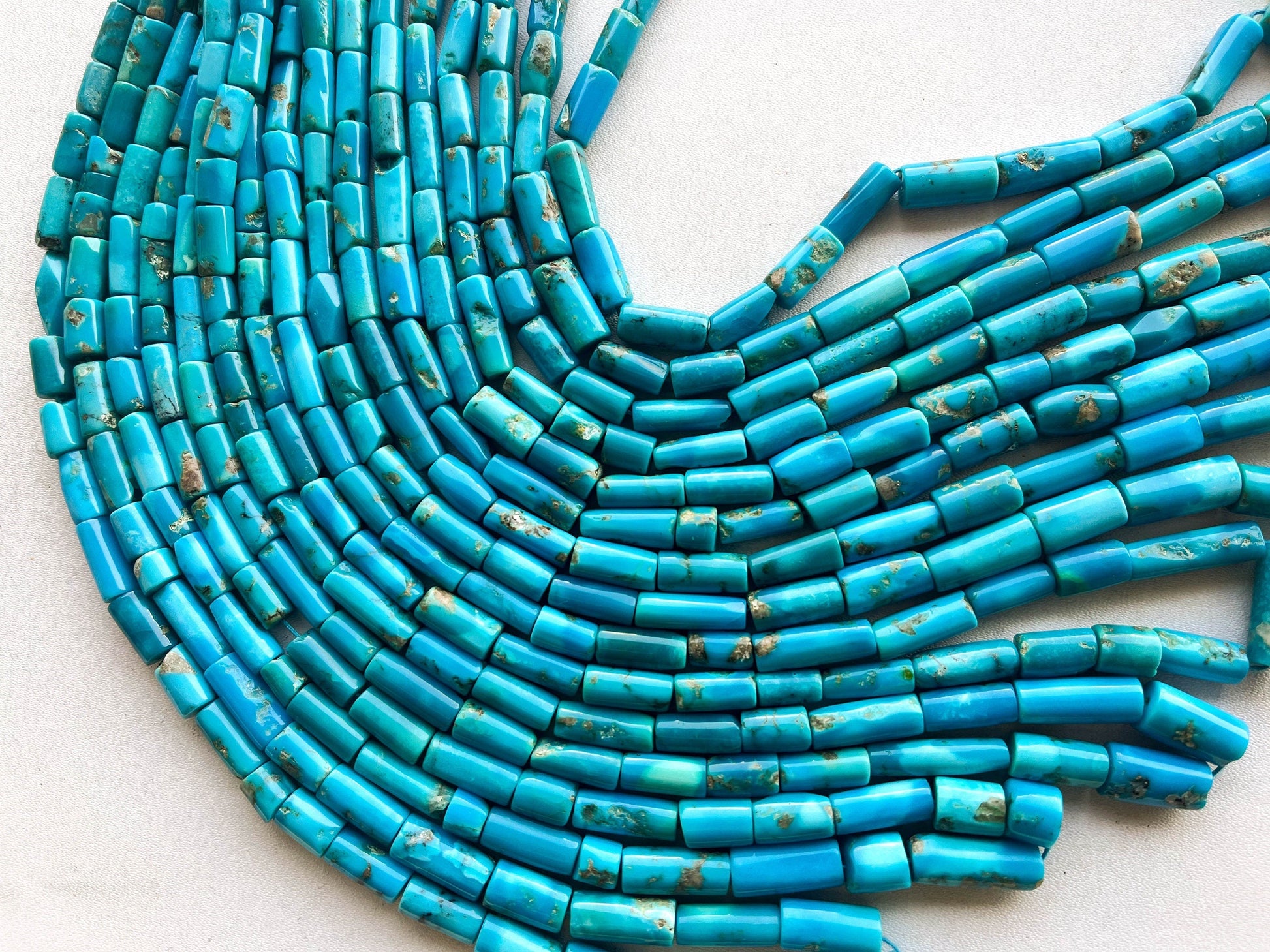 Genuine Arizona Turquoise Smooth Tube Shape Beads, Turquoise Gemstone Beads, Arizona Turquoise Gemstone Beads, Turquoise Beads, BFYJ158 Beadsforyourjewelry