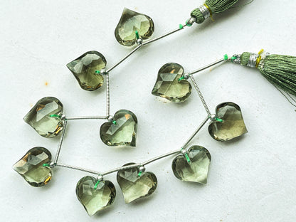 Green Amethyst Beads Faceted Heart Shape Beadsforyourjewelry