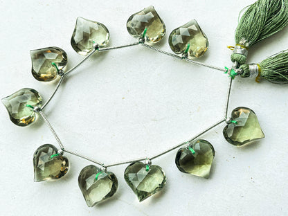 Green Amethyst Beads Faceted Heart Shape Beadsforyourjewelry