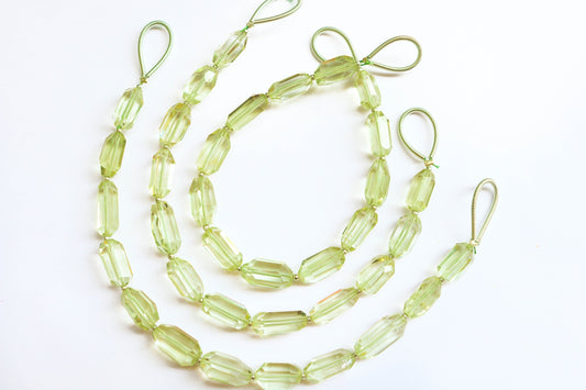 Green Amethyst Beads Uneven faceted tube | 6x10mm - 8x16mm | 6 inch | AAA+ Quality Natural Gemstone Beads for Jewelry Making | Beadsforyourjewelry