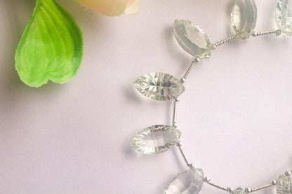 Green Amethyst Concave cut Marquise Shape Beads Beadsforyourjewelry
