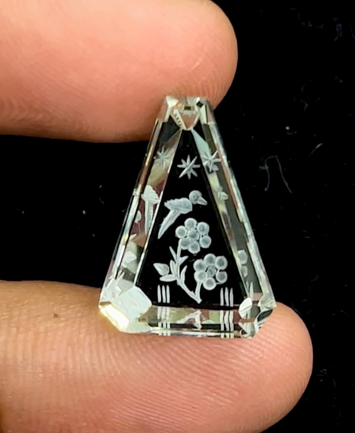 Green Amethyst Fabulous Handcarved Fantasy cut reverse carving BFYJ59-11 Beadsforyourjewelry