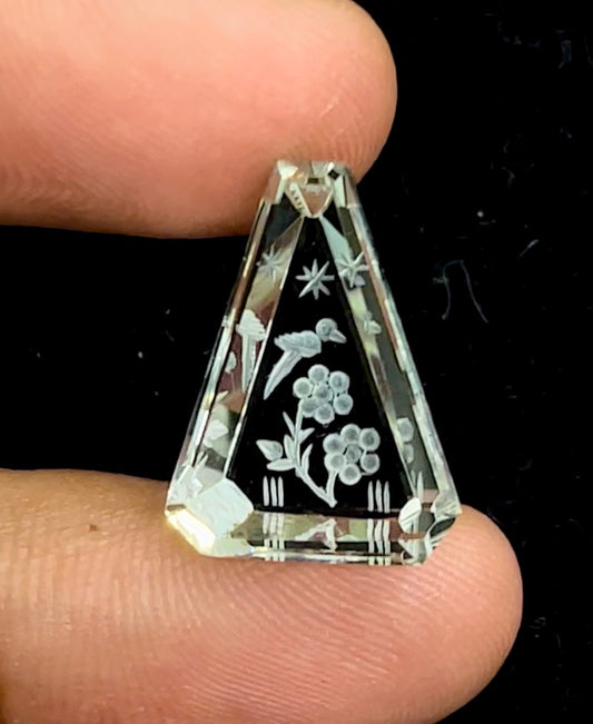 Green Amethyst Fabulous Handcarved Fantasy cut reverse carving BFYJ59-11 Beadsforyourjewelry