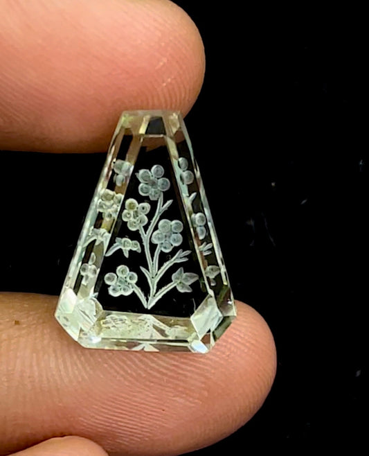 Green Amethyst Fabulous Handcarved Fantasy cut reverse carving BFYJ59-12 Beadsforyourjewelry