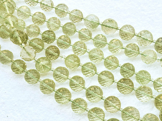 Green Amethyst Faceted Ball Shape Beads Beadsforyourjewelry