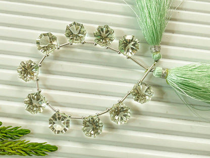Green Amethyst Octagon Shape Star Diamond Cut Beads, 10x10mm, 10 Pieces, Natural gemstone beads, Beadsforyourjewellery Beadsforyourjewelry