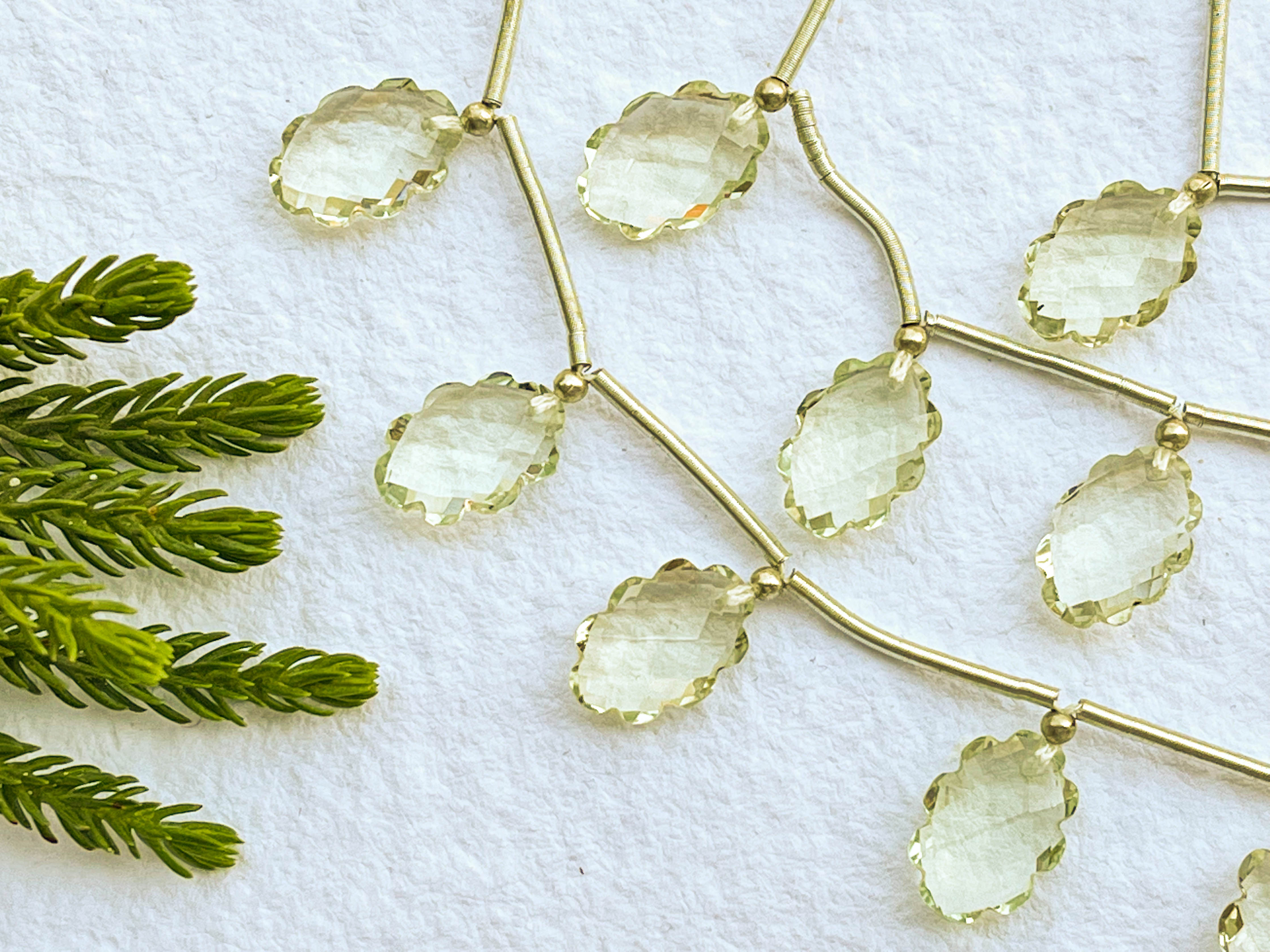 Green Amethyst Oval Flower Faceted beads Beadsforyourjewelry
