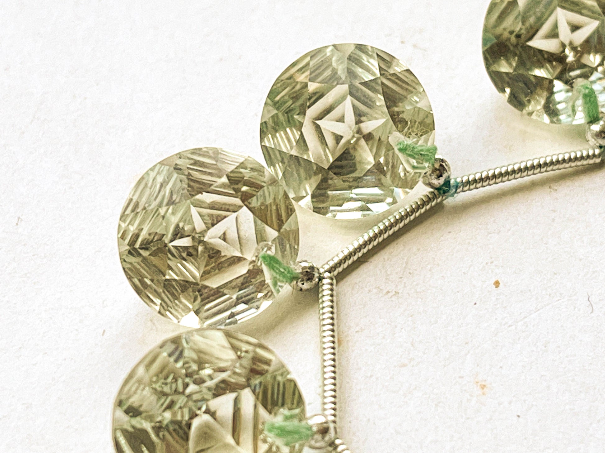 Green Amethyst Round Star Concave Cut Beads Beadsforyourjewelry
