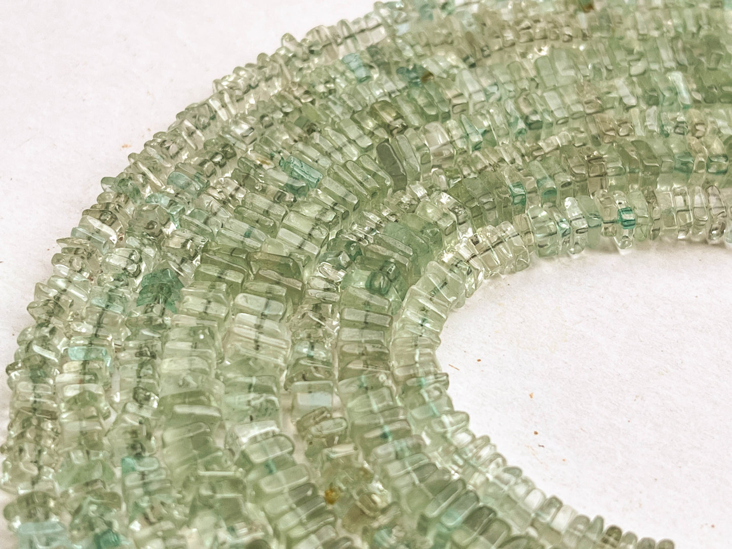 Green Amethyst Square Heishi shape beads Beadsforyourjewelry