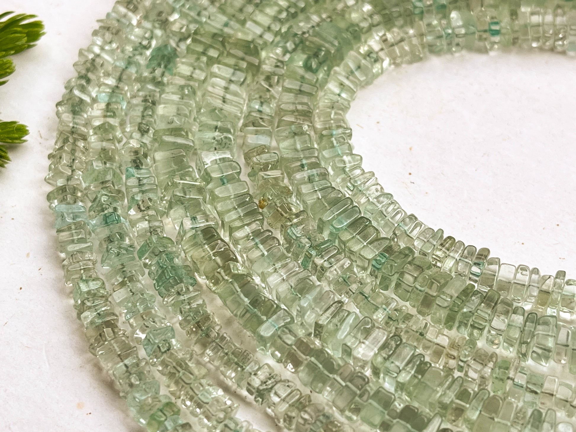 Green Amethyst Square Heishi shape beads Beadsforyourjewelry