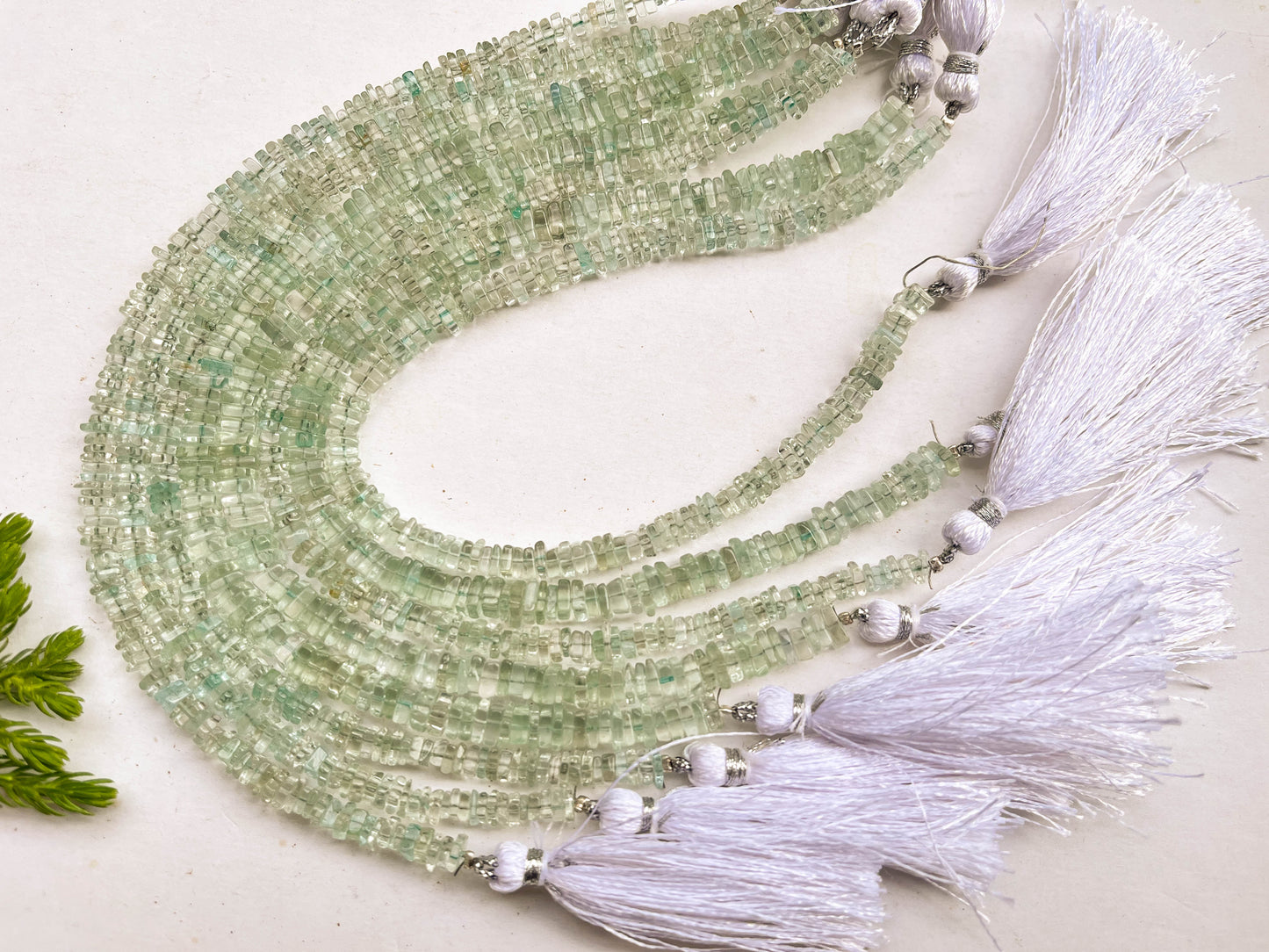 Green Amethyst Square Heishi shape beads Beadsforyourjewelry