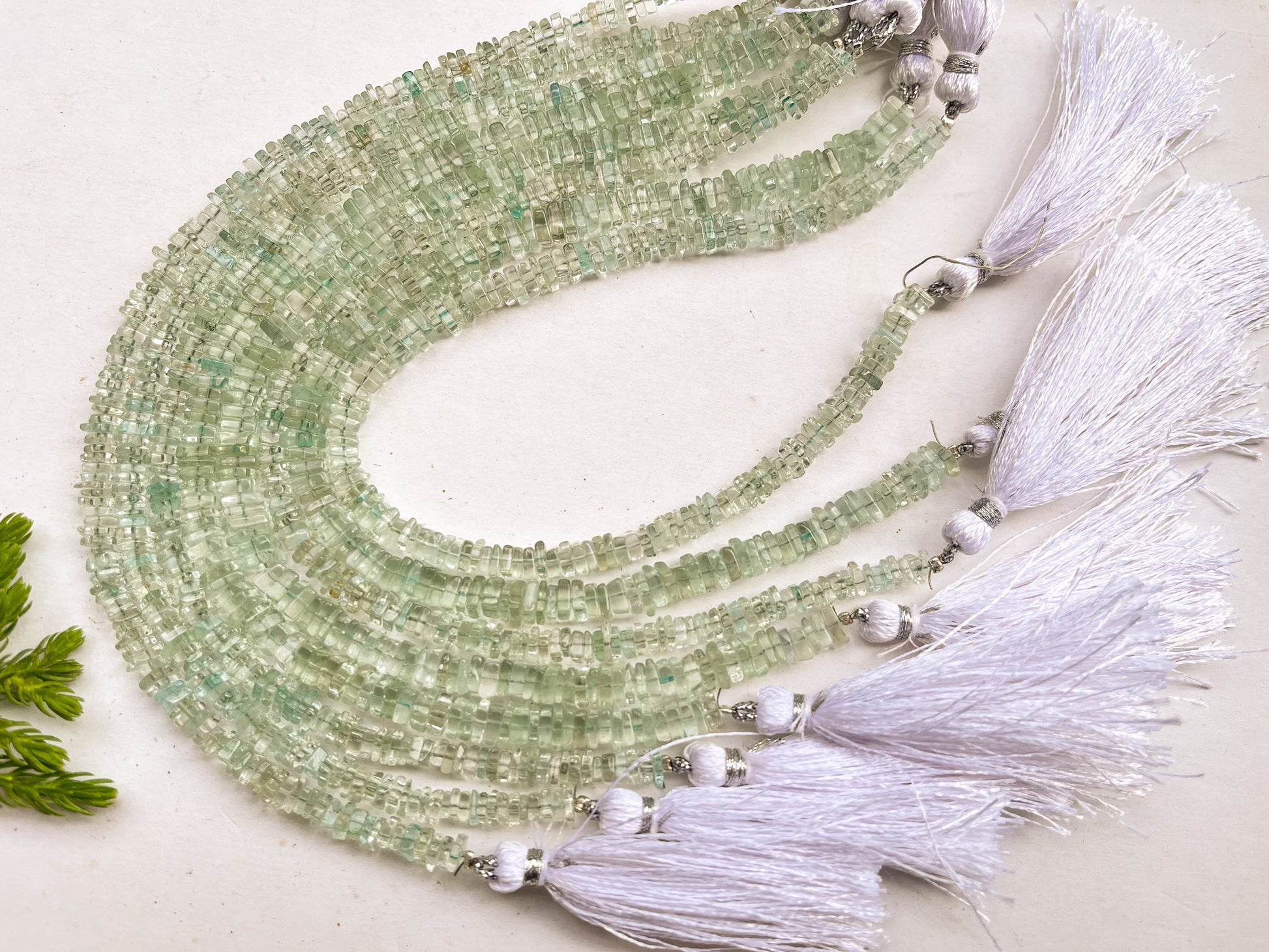 Green Amethyst Square Heishi shape beads Beadsforyourjewelry