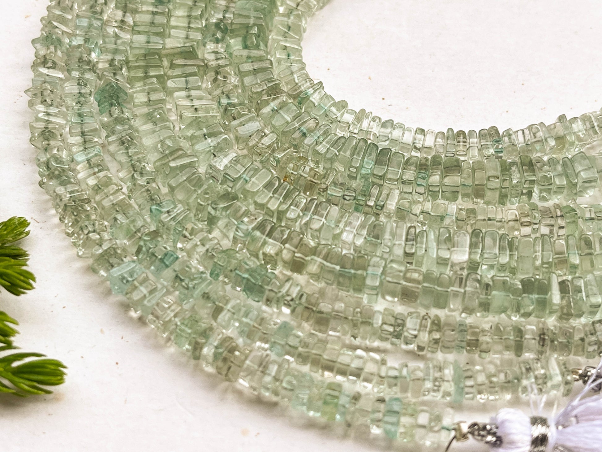 Green Amethyst Square Heishi shape beads Beadsforyourjewelry