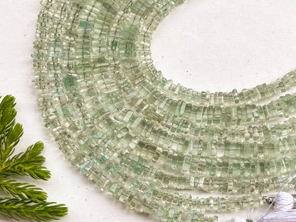 Green Amethyst Square Heishi shape beads Beadsforyourjewelry