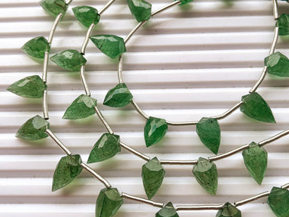 Green Aventurine 4 Point Faceted Drops Beadsforyourjewelry