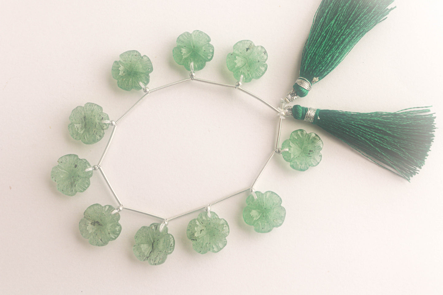 Green Aventurine Flower Carving Beads Beadsforyourjewelry