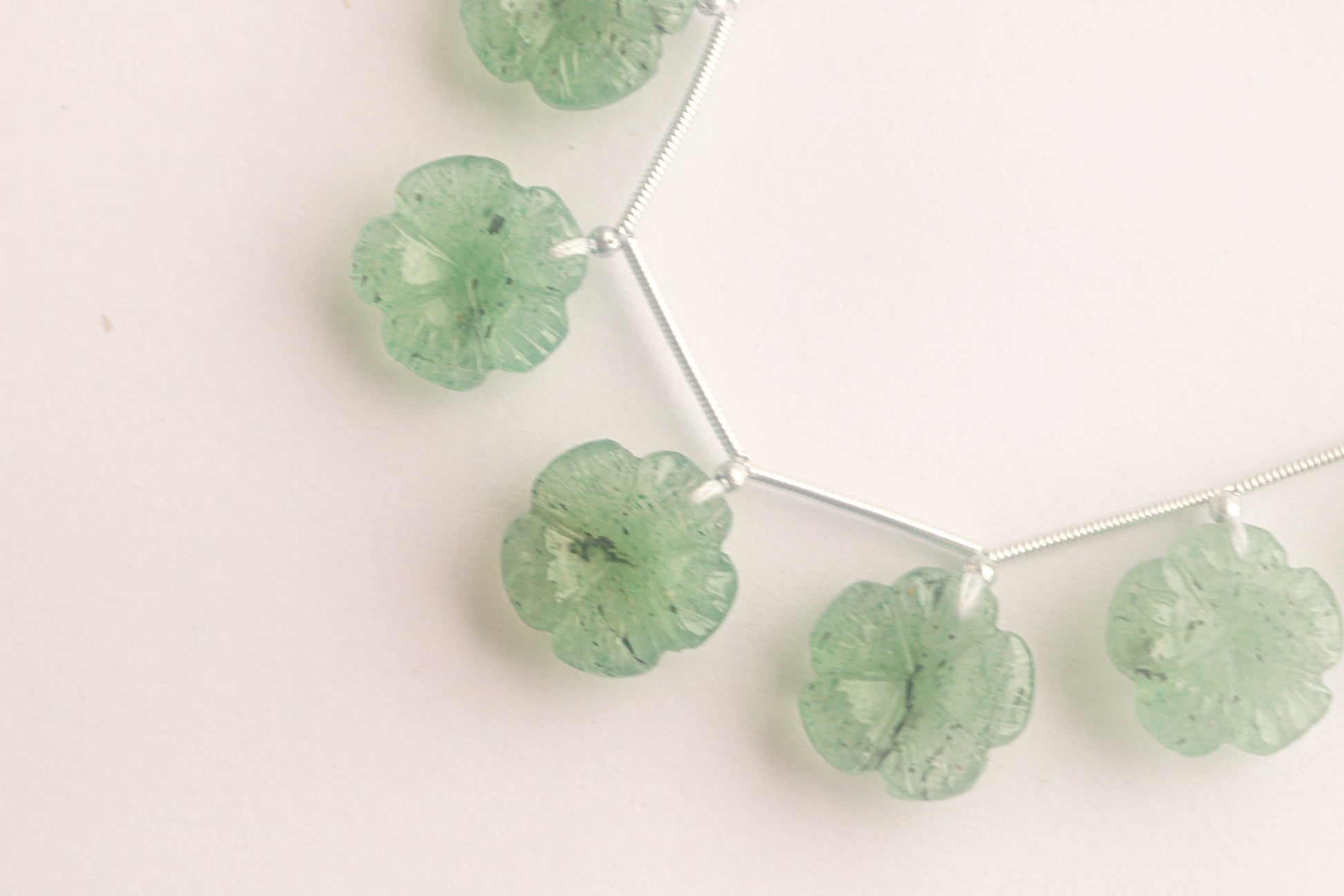 Green Aventurine Flower Carving Beads Beadsforyourjewelry