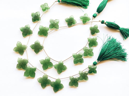 Green Aventurine Flower Shape Faceted Briolette Beads Beadsforyourjewelry