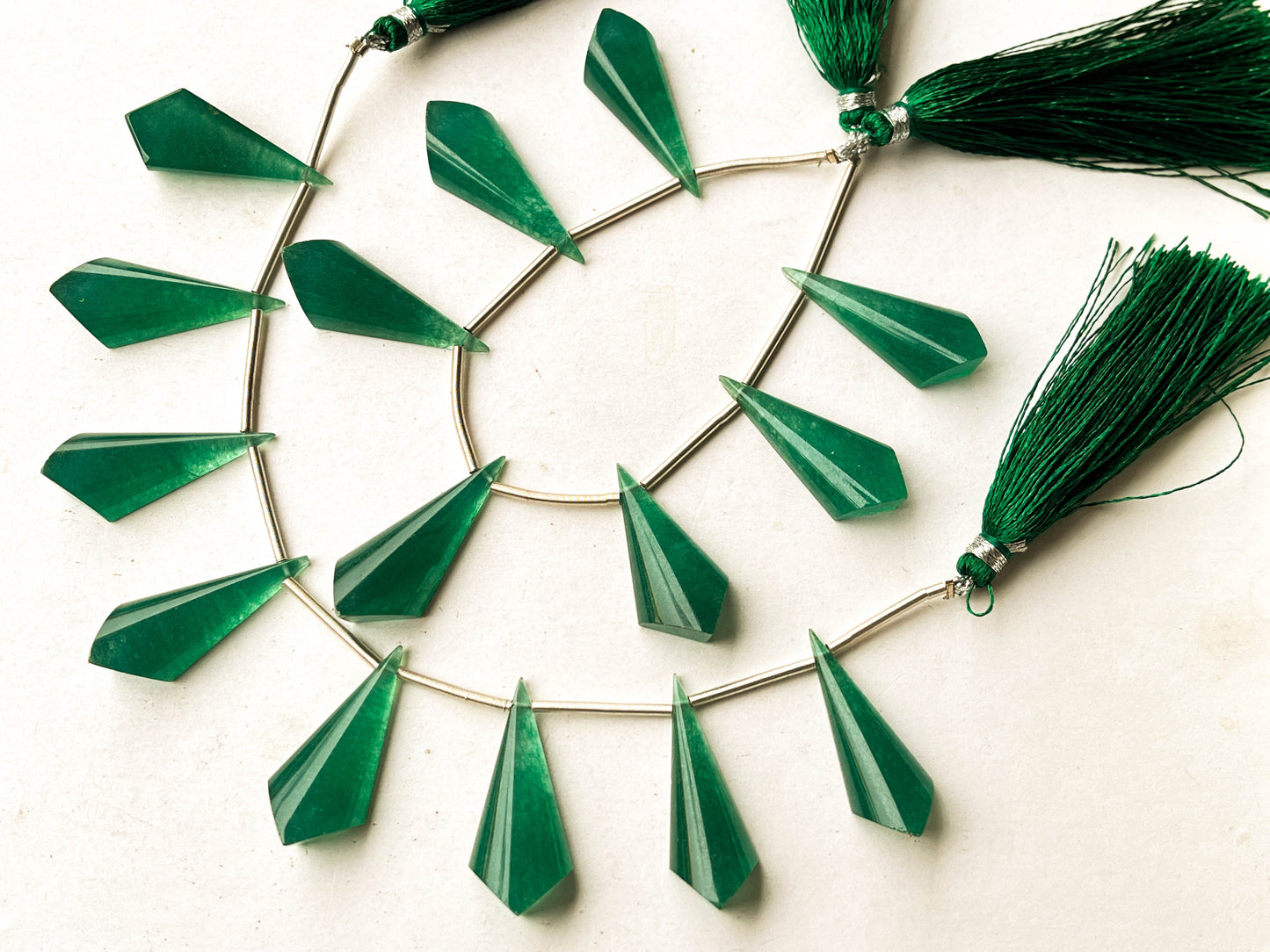 Green Aventurine cone shape briolette beads Beadsforyourjewelry