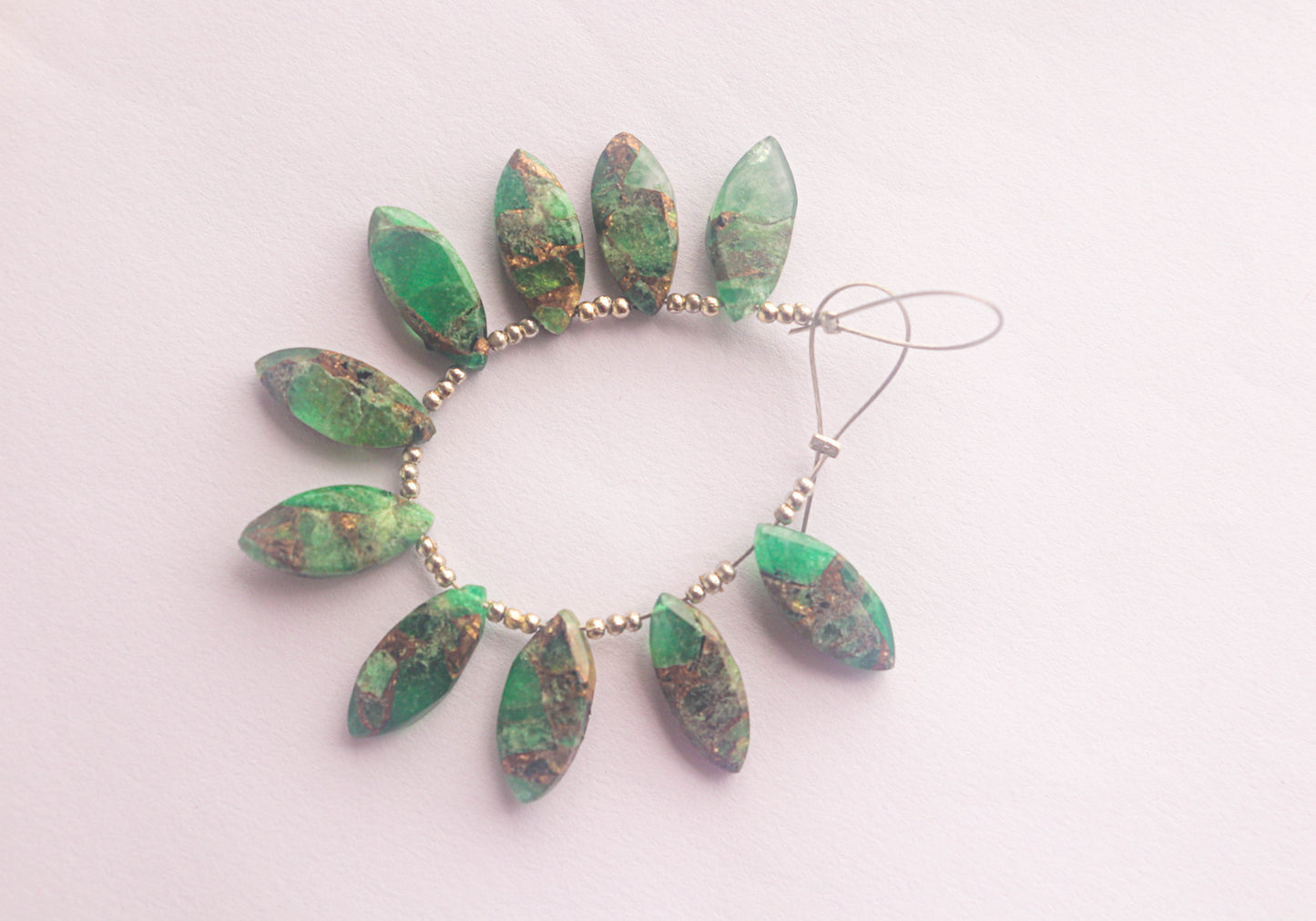 Green Composite Copper Marquise Shape Beads Beadsforyourjewelry
