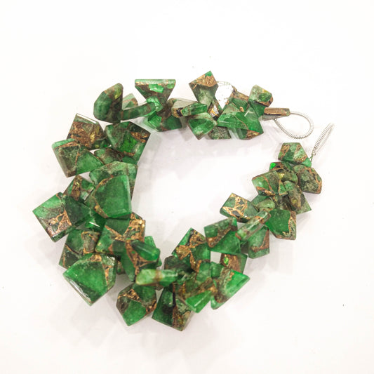 Green Composite gemstone slice cut beads Beadsforyourjewelry