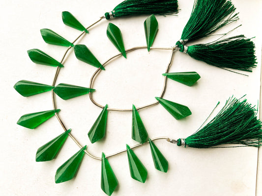 Green Jade cone shape briolette beads Beadsforyourjewelry