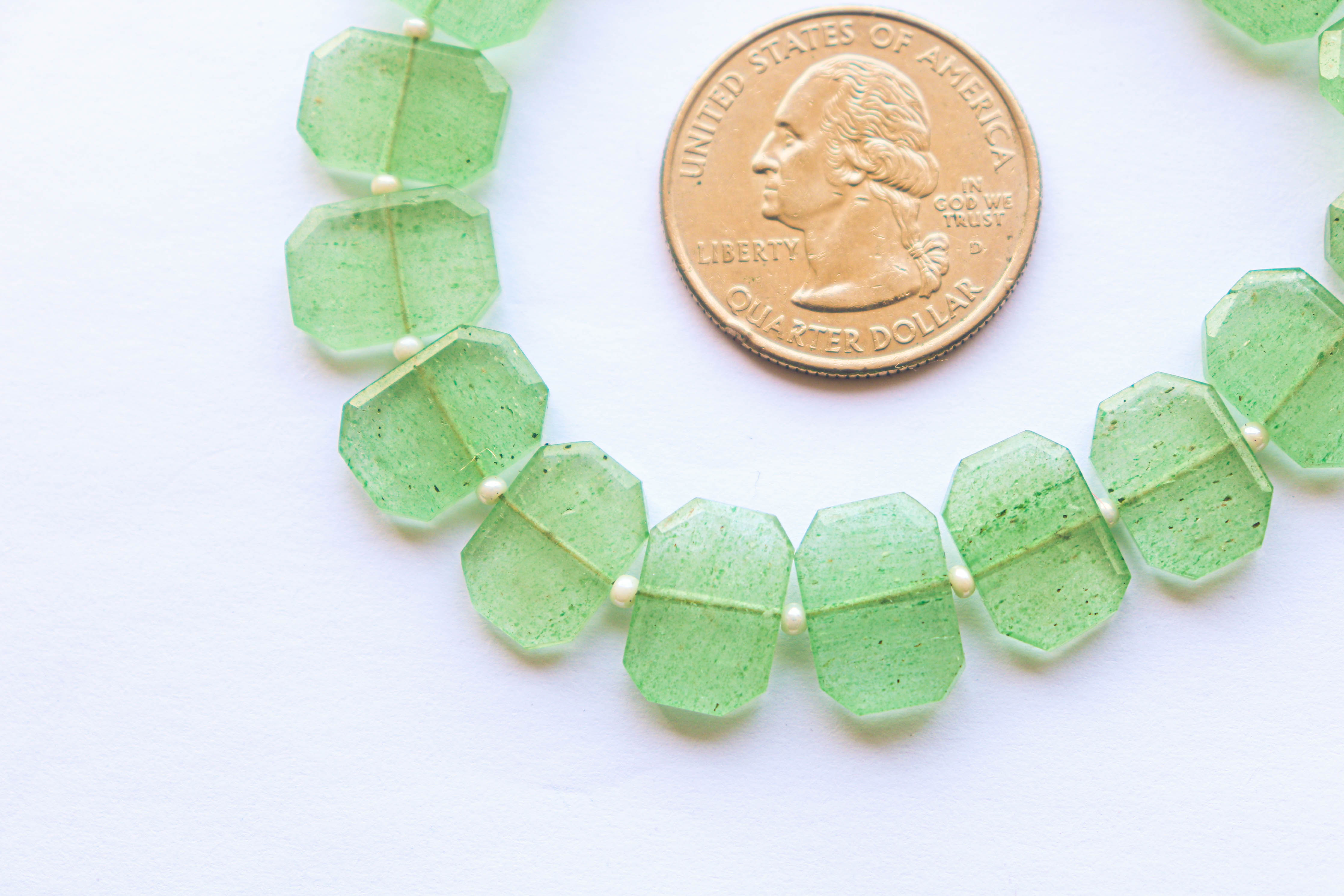 Green Strawberry Quartz Gemstone Crown Cut Beads Beadsforyourjewelry