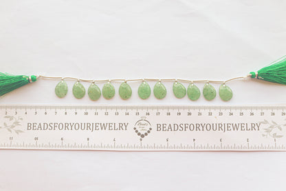 Green Strawberry Quartz Pear Shape Rose Cut Beads Beadsforyourjewelry