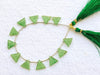 Green Strawberry Quartz Triangle Shape Faceted Beads, 12x12mm,  12 Pieces, Natural Strawberry Quartz, Beadsforyourjewellery Beadsforyourjewelry