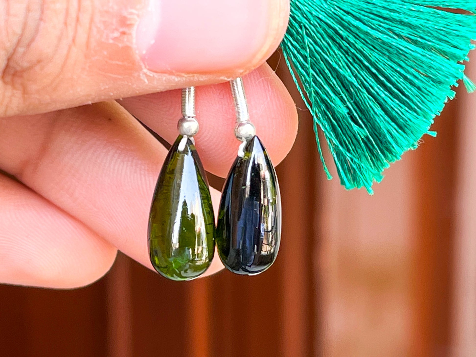 Green Tourmaline Smooth Drops Beadsforyourjewelry